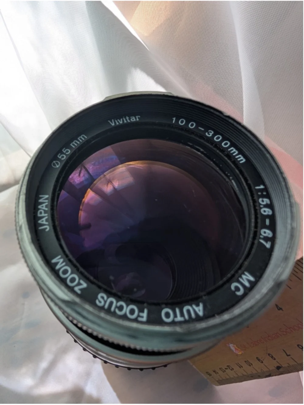 Vivitar 100-300mm MC Auto Focus Zoom Lens 55mm Japan w/ Hood & EF Marked Cap